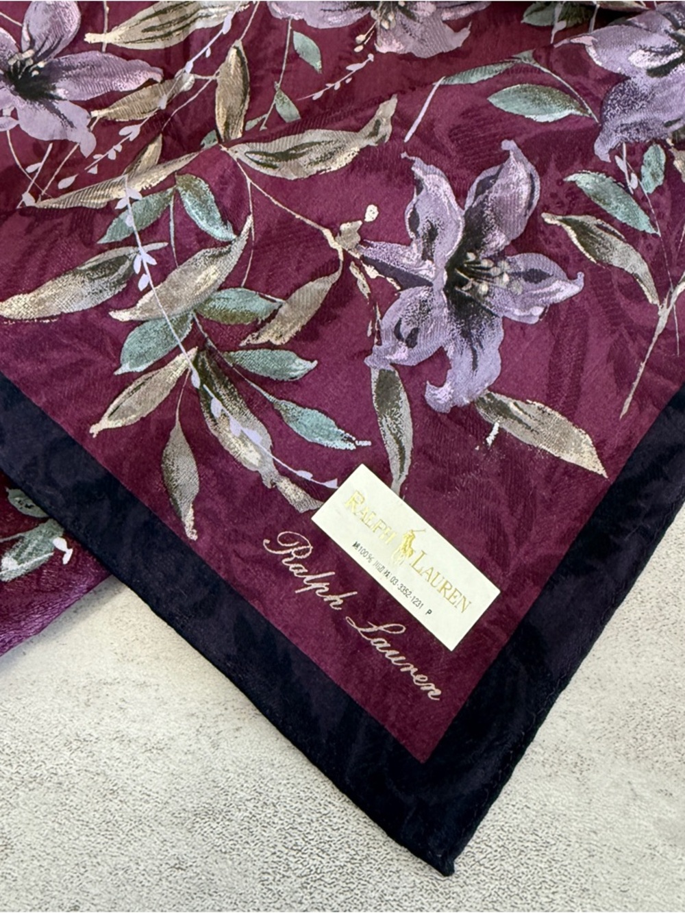 Ralph Lauren Plum Floral Decorative Panel in Burgundy - Picture 6 of 6